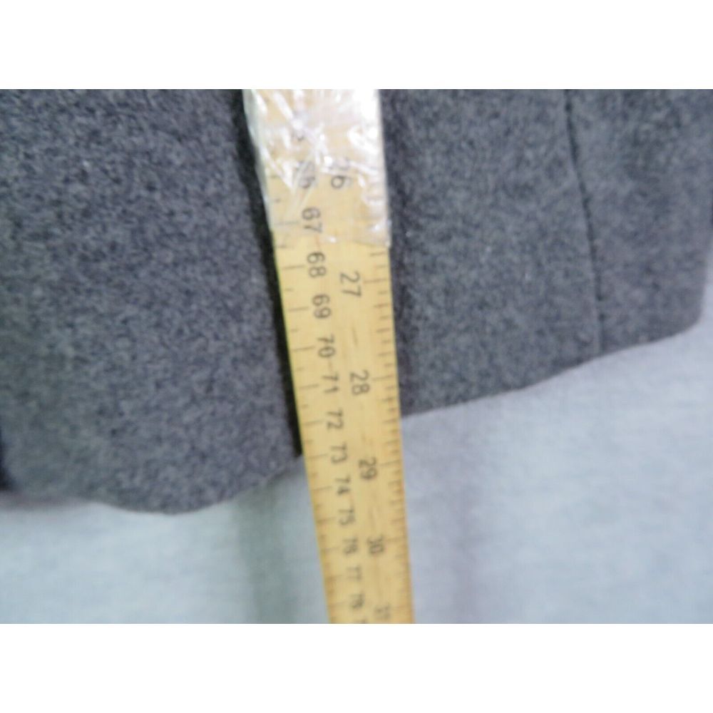 Lands End Womens Coat 10 Gray Wool Pea Coat Double Breasted Long Sleeve Classic - Picture 6 of 10
